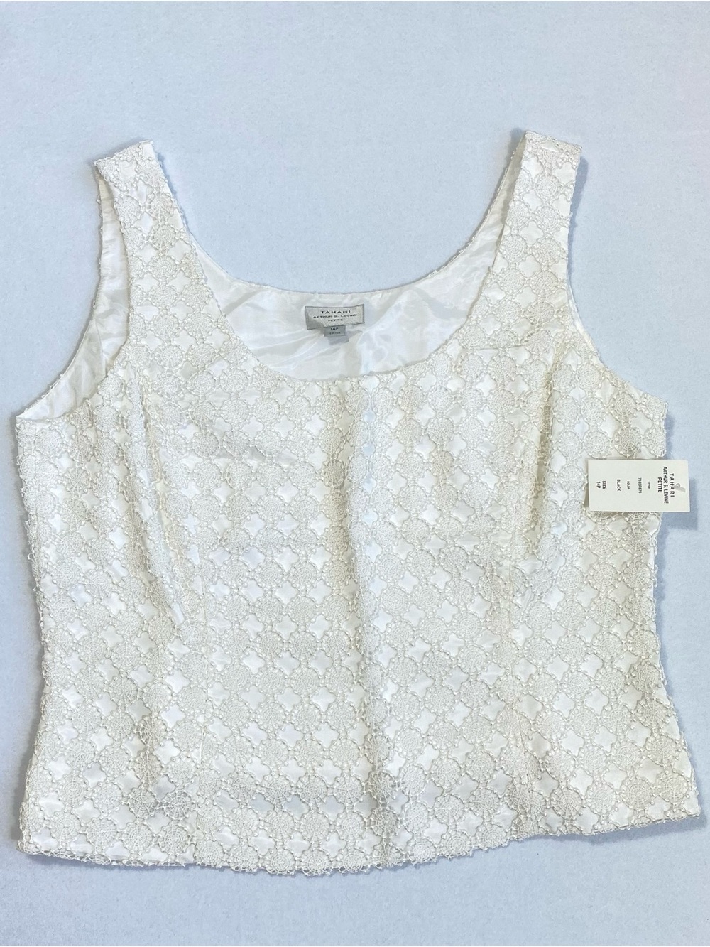 Talbots Ivory Lace Tank Top size 14P